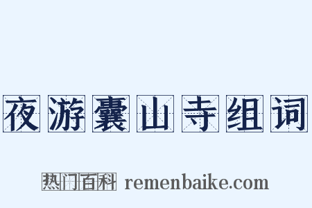 夜游囊山寺组词是什么意思的图片